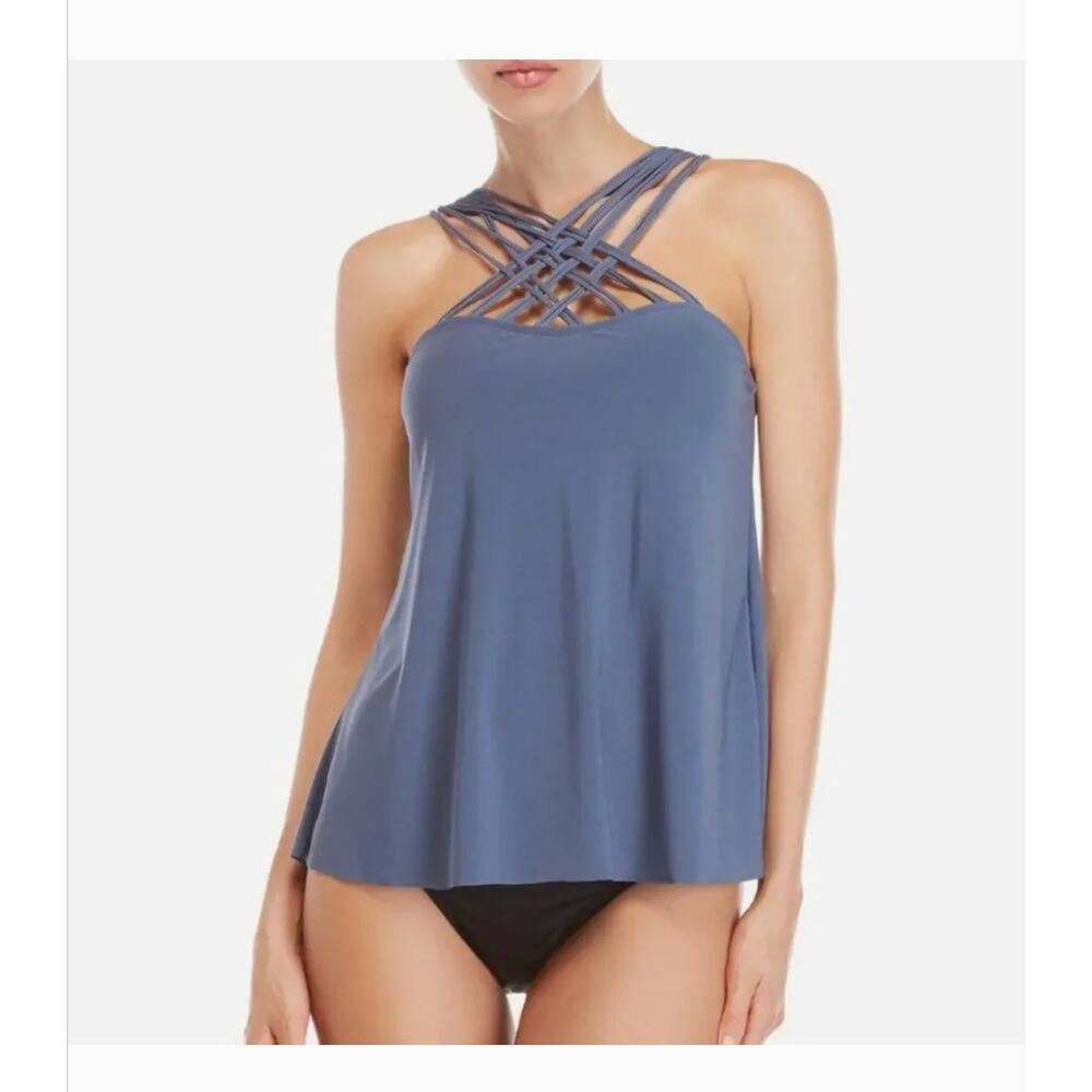 Magicsuit Morgan Yellow Criss Cross Tankini Top Size 8 - Picture 2 of 8